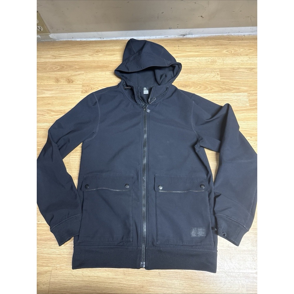 NIKE ACG Rain Jacket Hoodie Size Small Black Y2K Windbreaker Softshell